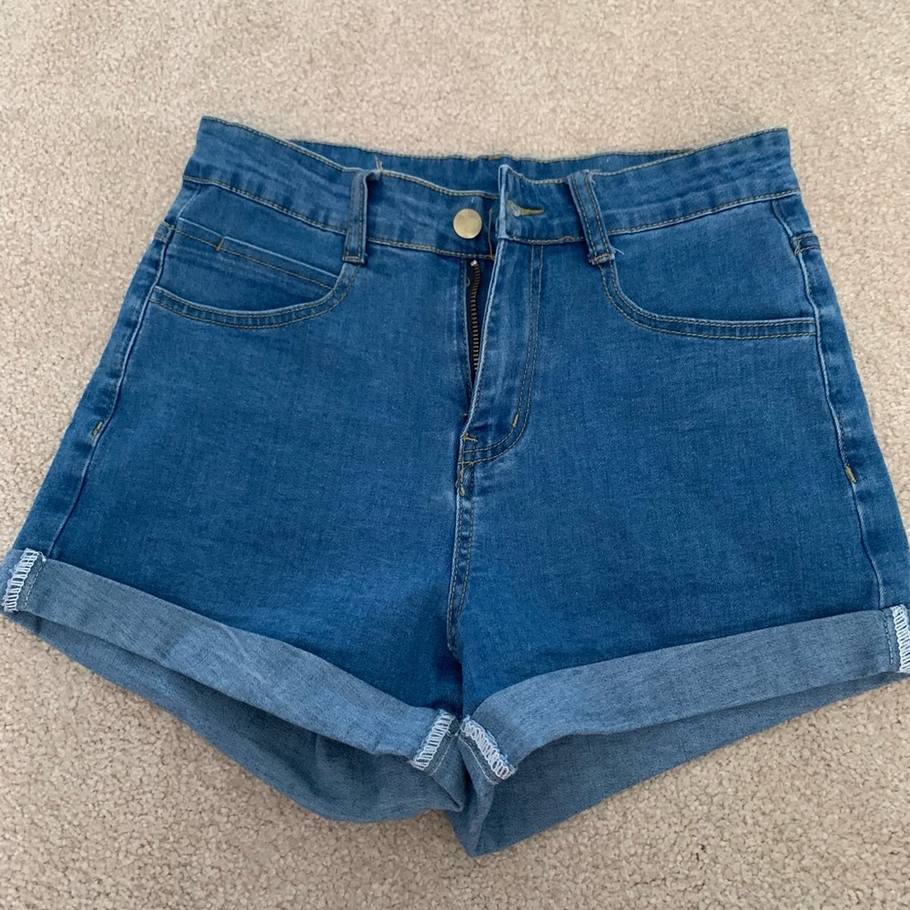High Waisted Blue Jean Shorts